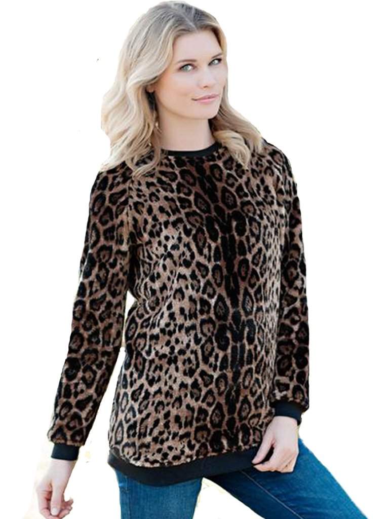 leopard pullover sweatshirt