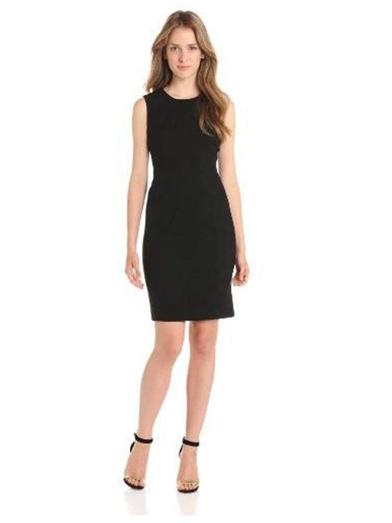 calvin klein black dress with pearls