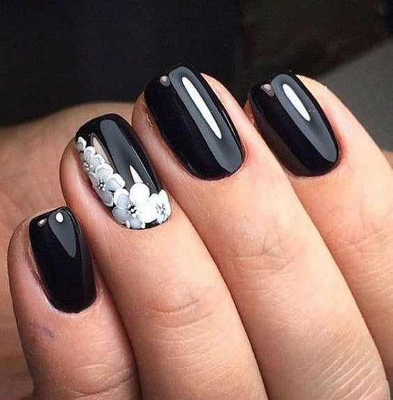 elegant nail color for black dress