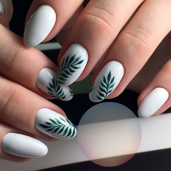 20+ Cool Tropical Leaves Nails Designs – OSTTY