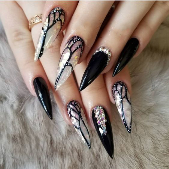 Best Black Stiletto Nails Designs For Your Halloween – OSTTY