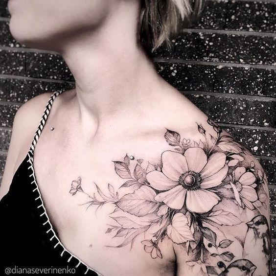 83 Glorious Flower Tattoos On Shoulder  Tattoo Designs  TattoosBagcom
