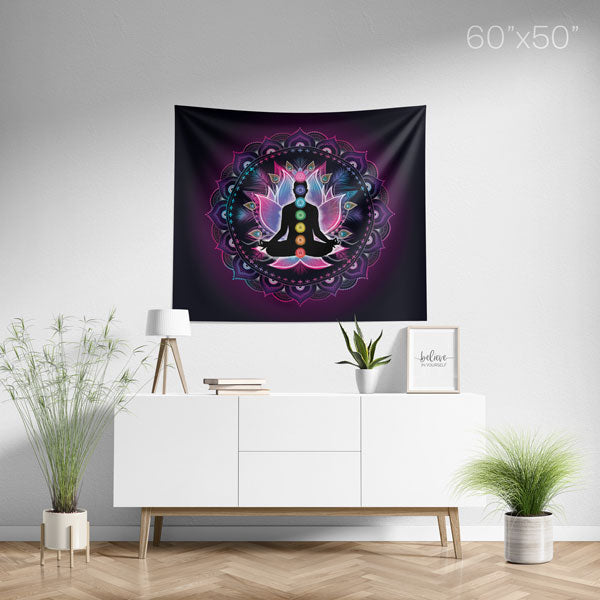 7 Chakras Wall Tapestry Home Office Bedroom Decor - Medium