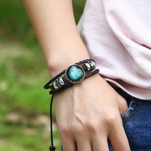 Blue Galaxy Zodiac Bracelet