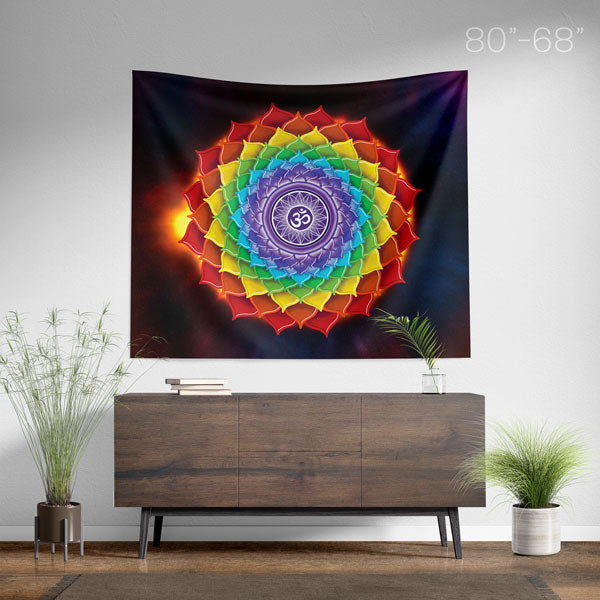 7 Chakras Mandala Wall Hanging Tapestry - Chakra Spiritual Home Decor - Size Large