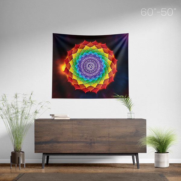 7 Chakras Mandala Wall Hanging Tapestry - Chakra Spiritual Home Decor - Size Medium