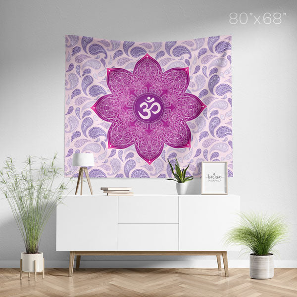 Crown Chakra Mandala Wall Tapestry - Large