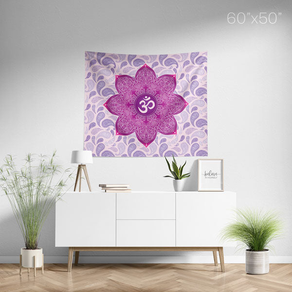 Crown Chakra Mandala Wall Tapestry - Medium