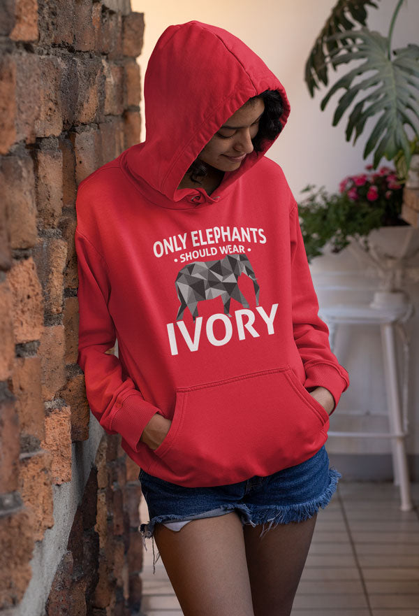 Elephants Wear Ivory Elephant Unisex Hoodie Sweater Long Sleeve