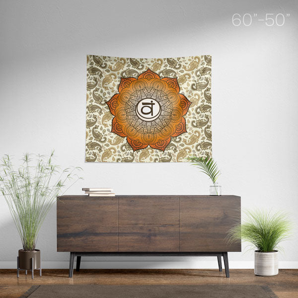 Sacral Chakra Mandala Spiritual Wall Tapestry Home Decor - Medium