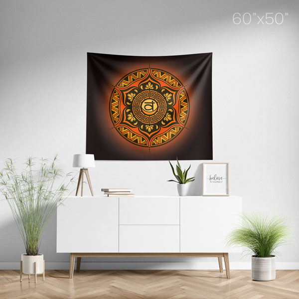 Sacral Chakra Mandala Wall Tapestry Spiritual Home Decor Medium