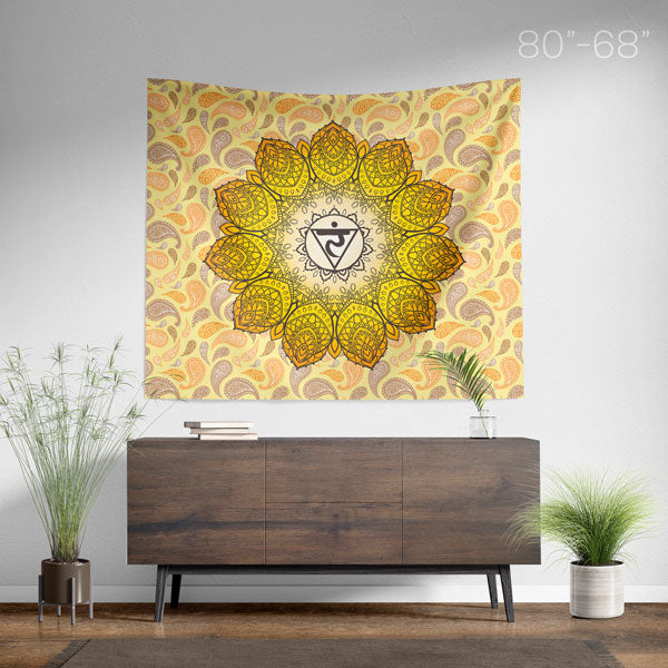 Solar Plexus Chakra Spiritual Mandala Wall Tapestry - Large