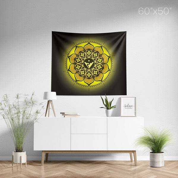 Solar Plexus Chakra Spiritual Mandala Wall Tapestry - Medium