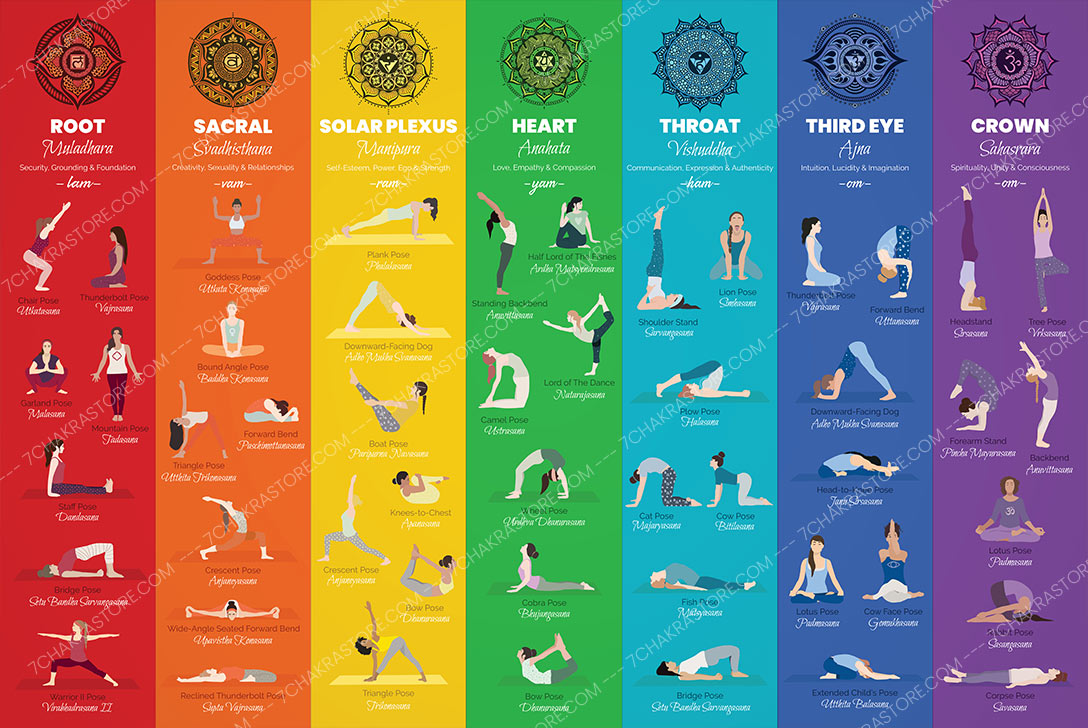 Buy Yoga Pose Exercise Laminated - Premium Instructional Beginner's Chart  for Sequences & Flow - 70 Essential Poses - Sanskrit & English Names -  Easy, View It & Do It! - Vol 1 20