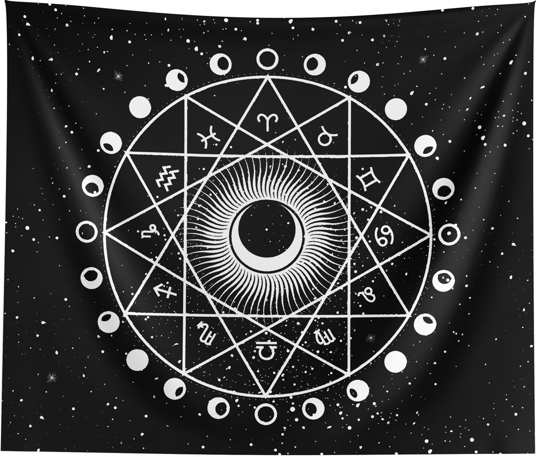 Zodiac Astrology Horoscope Mandala Wall Tapestry
