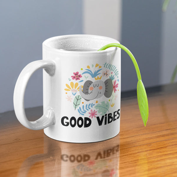 Good Vibes Only Cute Elephant Coffee Mug Gift