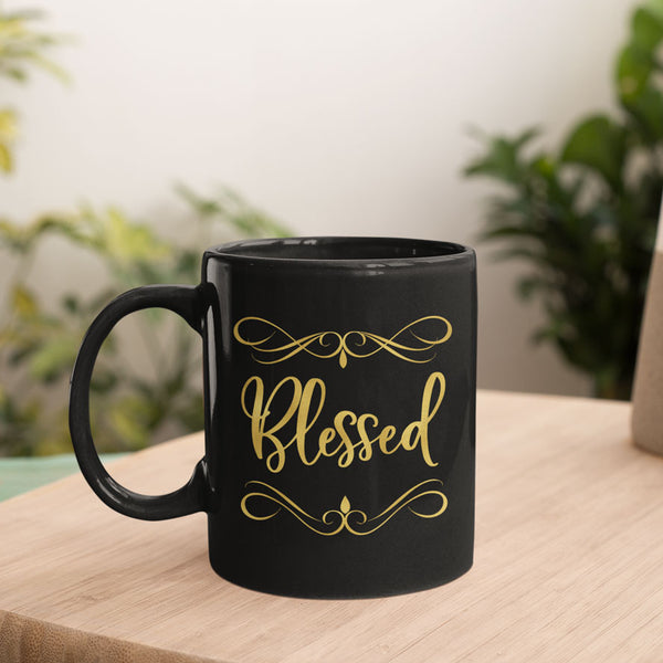 Blessed Black Gold Spiritual Mug Gift