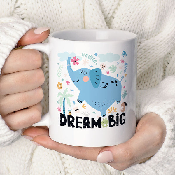 Dream Big Cute Elephant Inspirational Coffee Mug