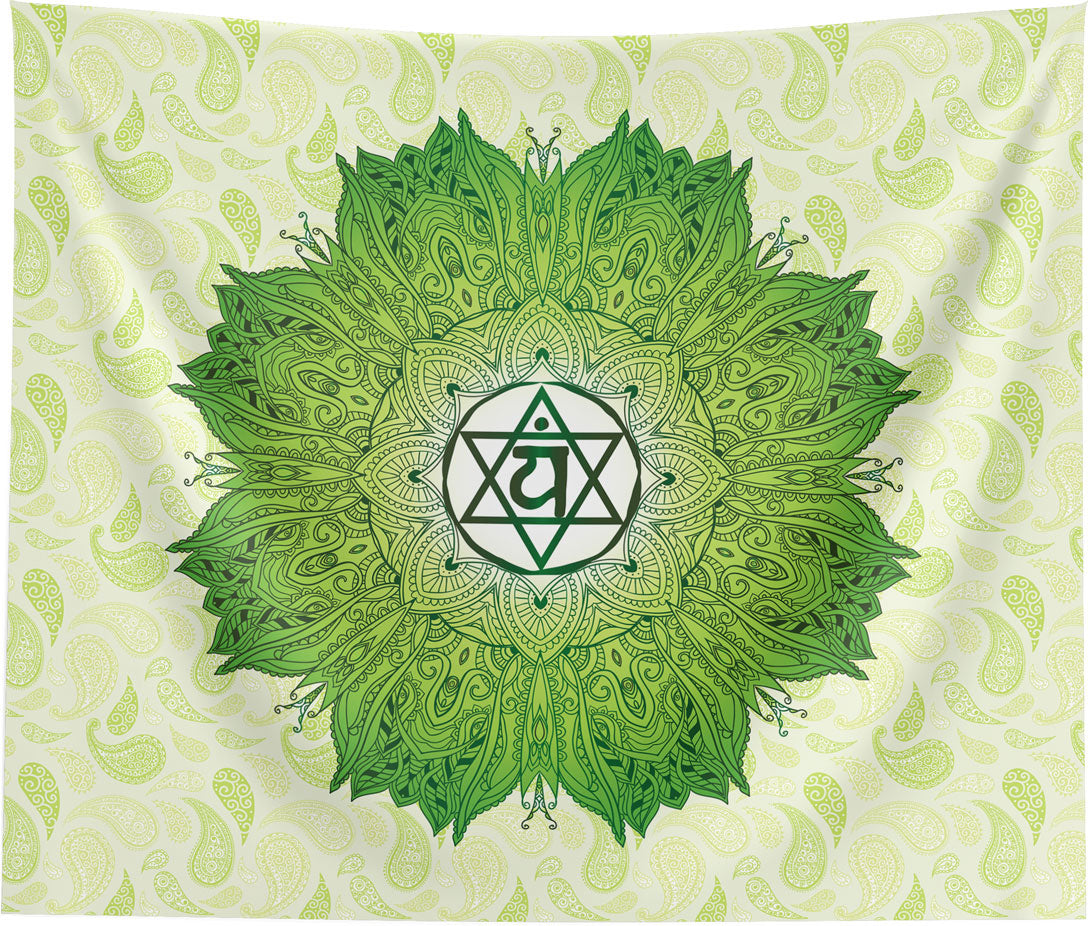 Heart Chakra Mandala Spiritual Wall Hanging Tapestry Home Decor