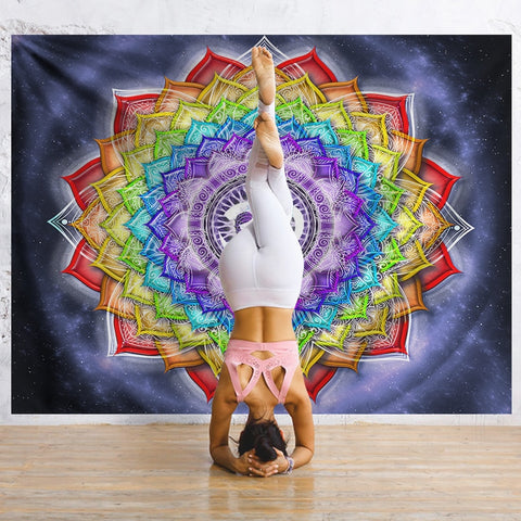 Colorful Chakra Mandala Tapestry