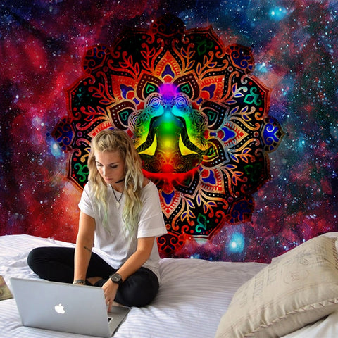 7 Chakras Mandala Wall Tapestry