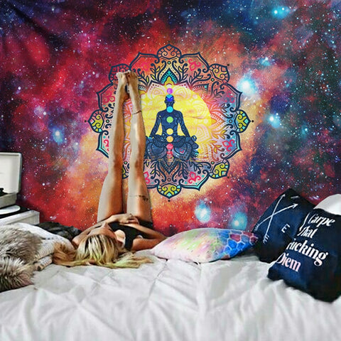 Cosmic Chakras Mandala Tapestry