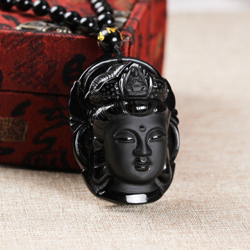 Black Obsidian Buddha Necklace – 7 Chakra Store