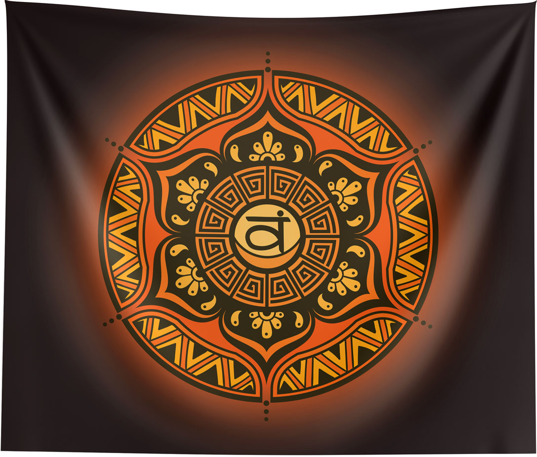 Sacral Chakra Mandala Wall Tapestry Spiritual Home Decor