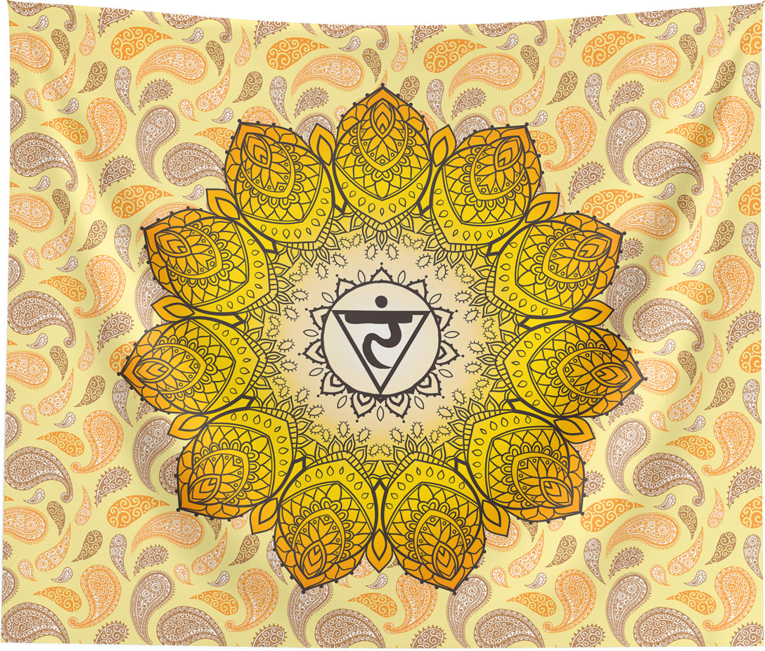 Solar Plexus Chakra Spiritual Mandala Wall Tapestry Home Decor