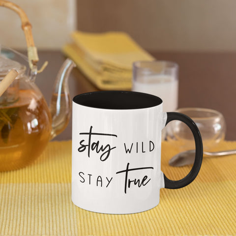 Stay Wild Stay Free Uplifting Spiritual White Ceramic Mug
