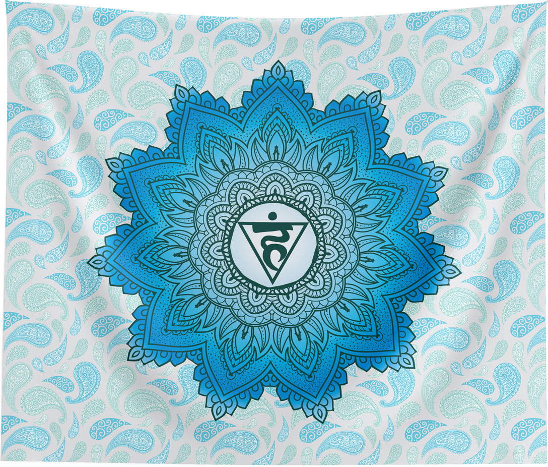 Throat Chakra Mandala Spiritual Wall Tapestry Home Decor