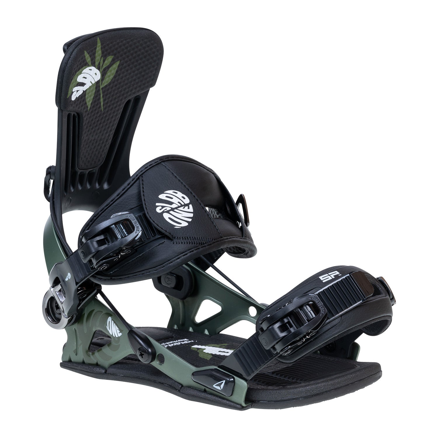 SP sLAB.one Multientry 22/23 Snowboard Binding shown in Olive