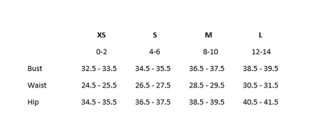 size chart