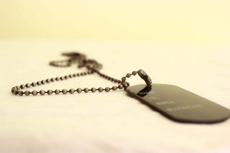 Black Aluminum Military Dog Tag by Quick-Tag