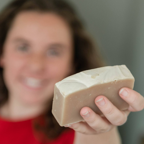 Indigo holding Oatmeal Milk & Honey Goat Milk Soap></a><br><em>