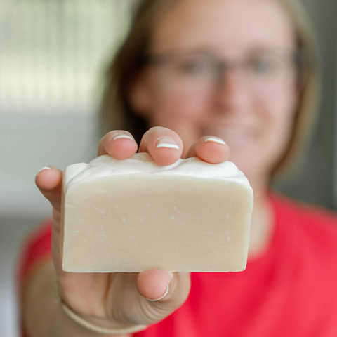 Ashton holding Purity Goat Milk Soap