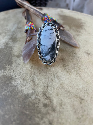 White Buffalo oval Ring - Seventy Three Stones