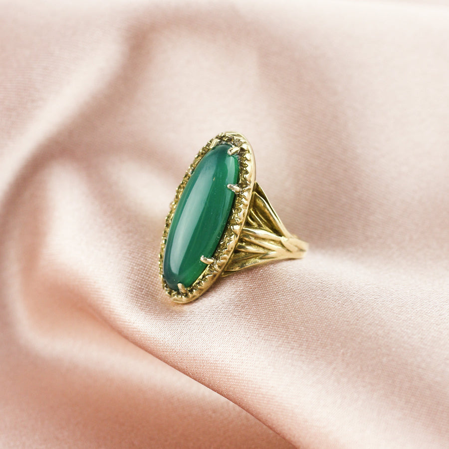 Angela Monaco Jewelry philadelphia yellow gold vermeil and green onyx statement ring