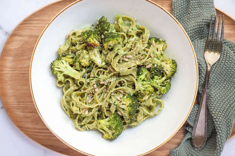 Try our free high protein recipe for Broccoli & Pesto Pasta
