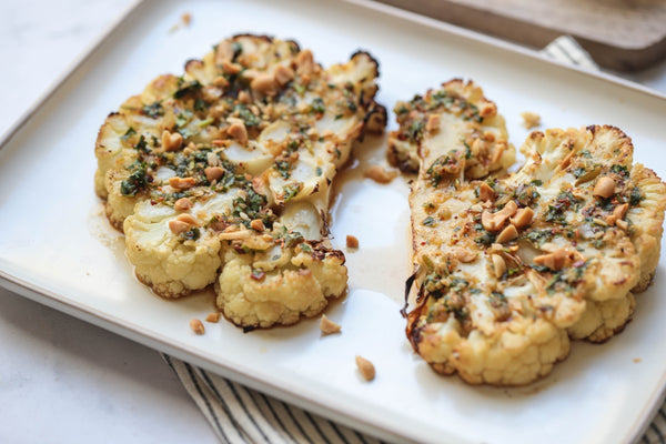 Easy recipe for delicious and tasty thai style cauliflower steaks