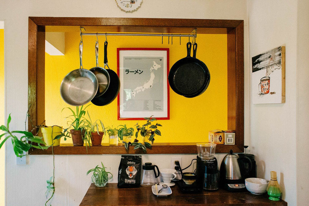 Kitchen with potted plants