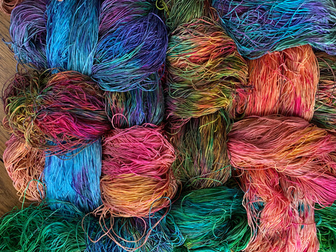 Hand-painted silk yarn