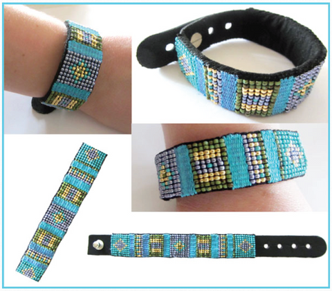 fiber and bead bracelet