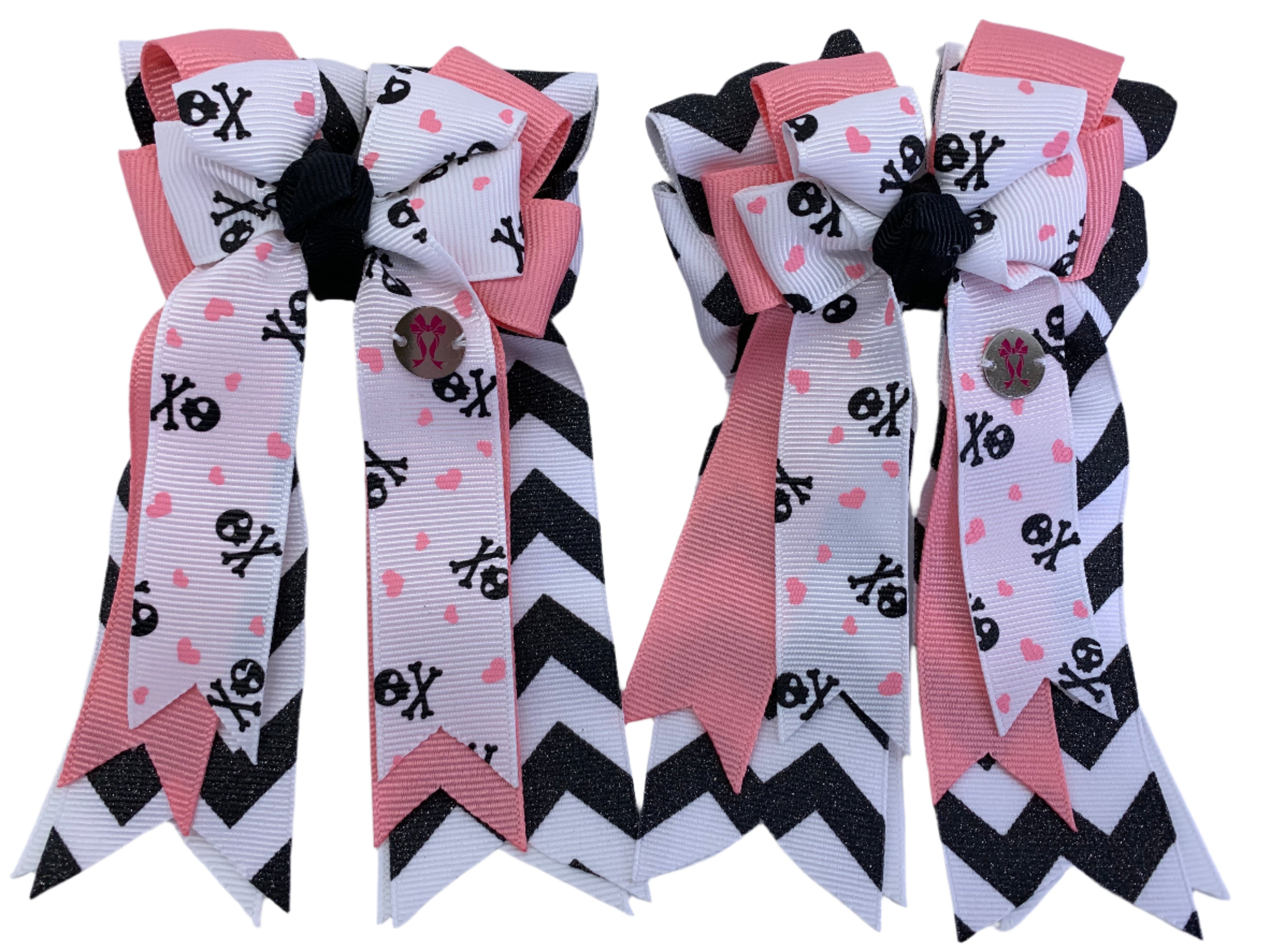 PonyTail Bows- Chevron (Pirate)