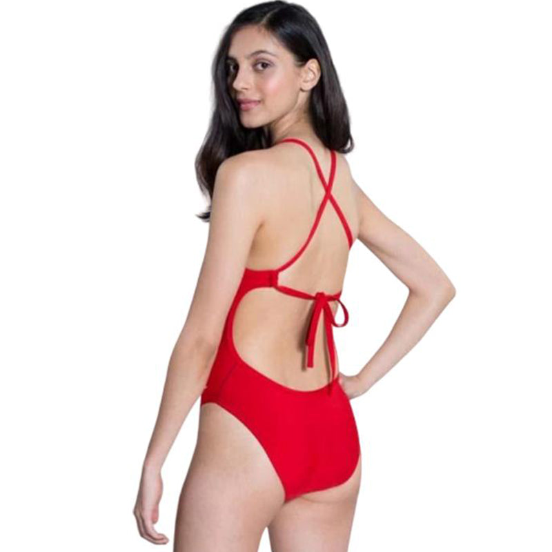 red tie swimsuit