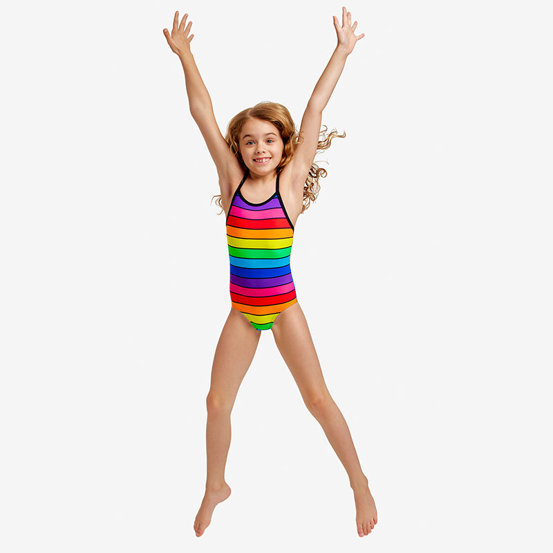 Funkita Rainbow Racer Toddler Girls Printed One Piece Aqua Swim