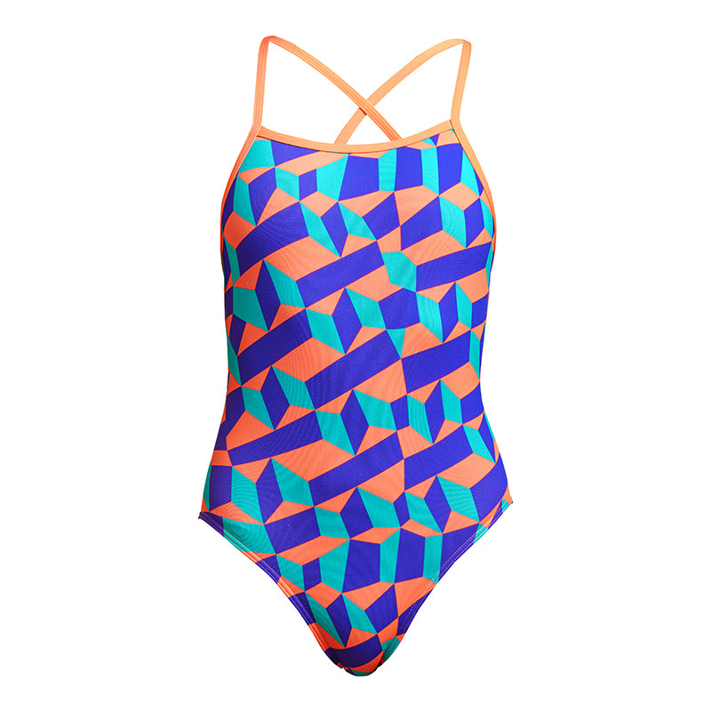 Funkita Stacked Candy Girls Strapped In One Piece Aqua Swim Supplies