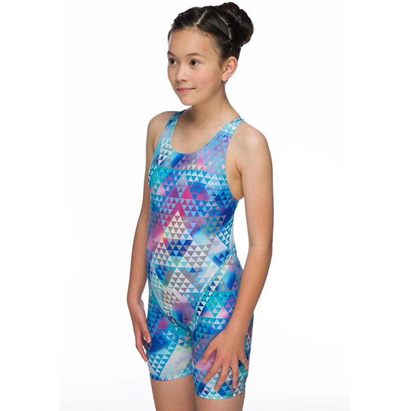 Maru Girls Swimwear - Tri Pacer Shortie Legs Blue – Aqua Swim Supplies