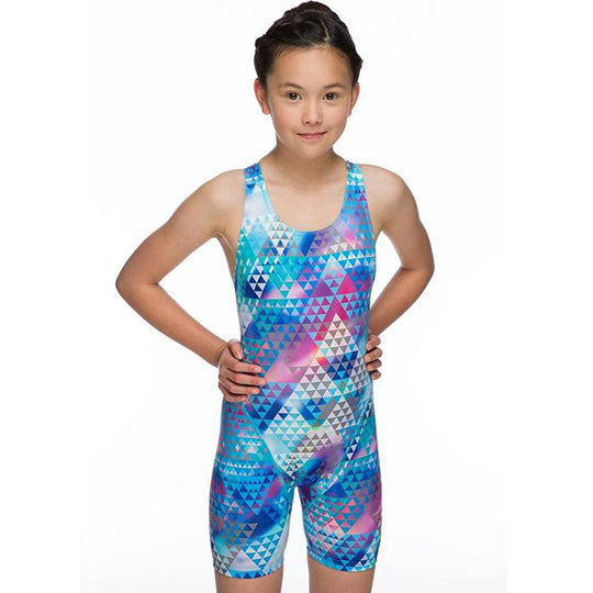 Maru Girls Swimwear - Tri Pacer Shortie Legs Blue. 