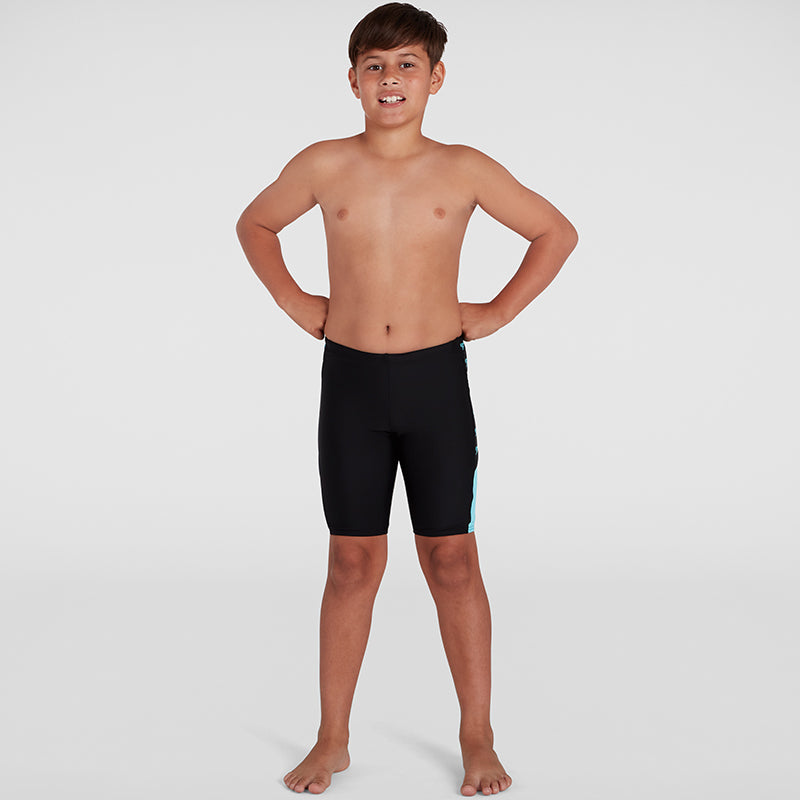 Speedo - Boy's Boom Logo Splice Jammer - Black/Light Blue – Aqua Swim ...